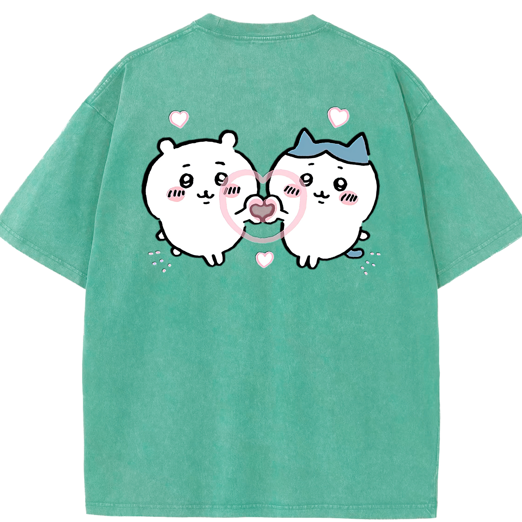 （画像用） ちいかわ ちいかわ Chii-kawa chiikawa 綿100% ヴィンテージ風 半袖Tシャツ（背面プリント）
